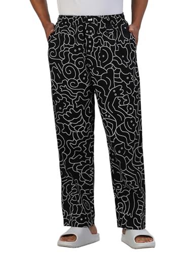 bewakoof men's all over printed regular fit pyjama_581617_black_2xl