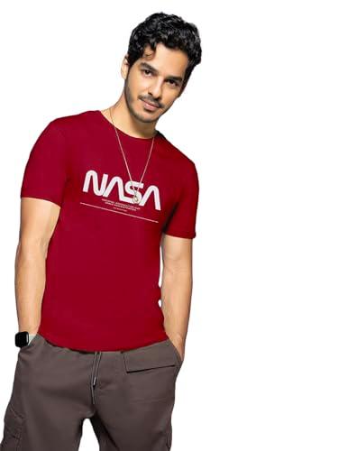 bewakoof men's nasa printed 100% cotton t-shirt - regular fit, round neck, half sleeves