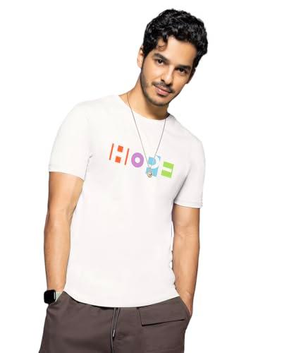 bewakoof men's printed 100% cotton t-shirt - regular fit, round neck, half sleeves