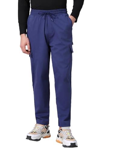 bewakoof men's solid oversized cargo pants_585697_blue_36