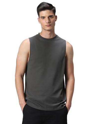 bewakoof men's solid oversized fit vest_565939_grey_l