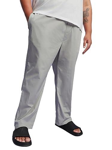 bewakoof men's solid plus size pyjamas - regular fit_581646_grey_3xl