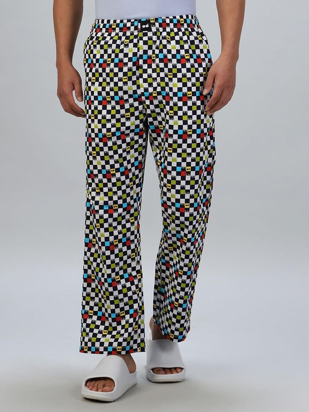 bewakoof men all over geometric printed lounge pants