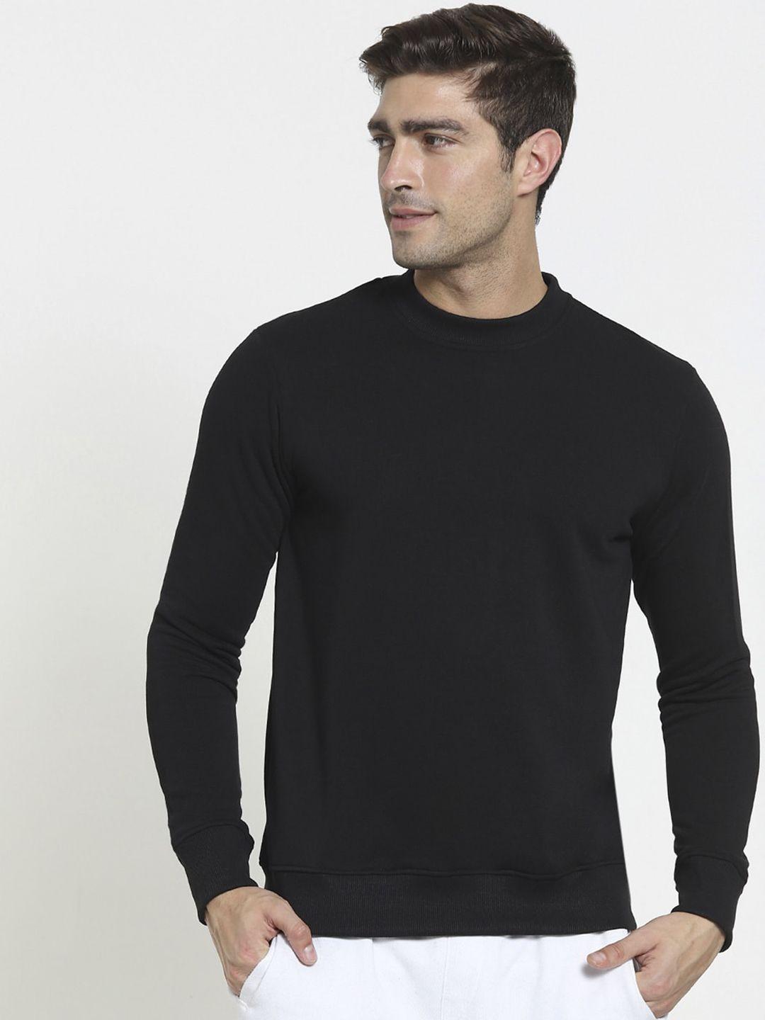 bewakoof men black fleece sweatshirt