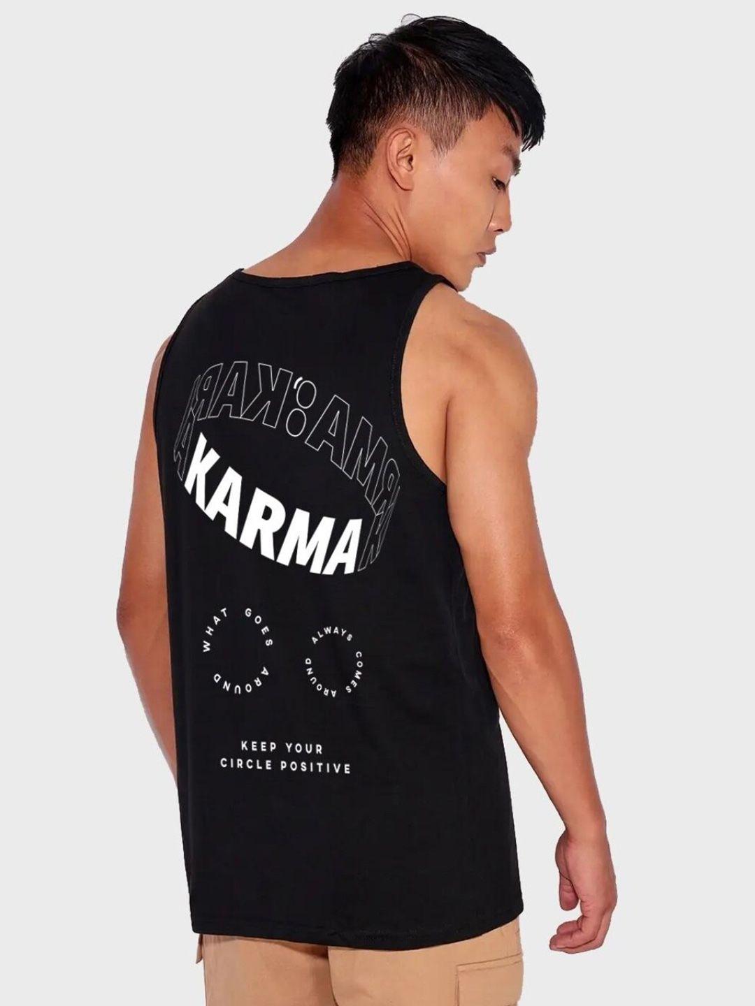 bewakoof men black karma circles typography t-shirt