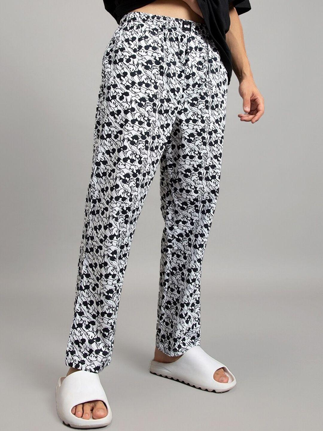 bewakoof men mickey mouse printed cotton lounge pants