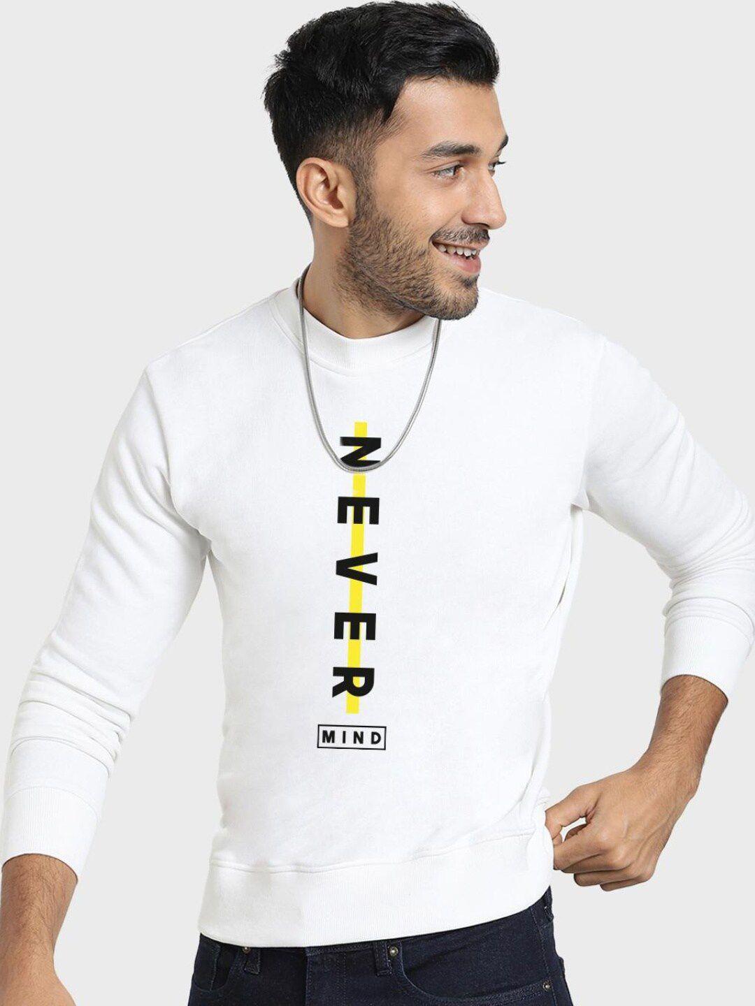 bewakoof men printed fleece sweatshirt