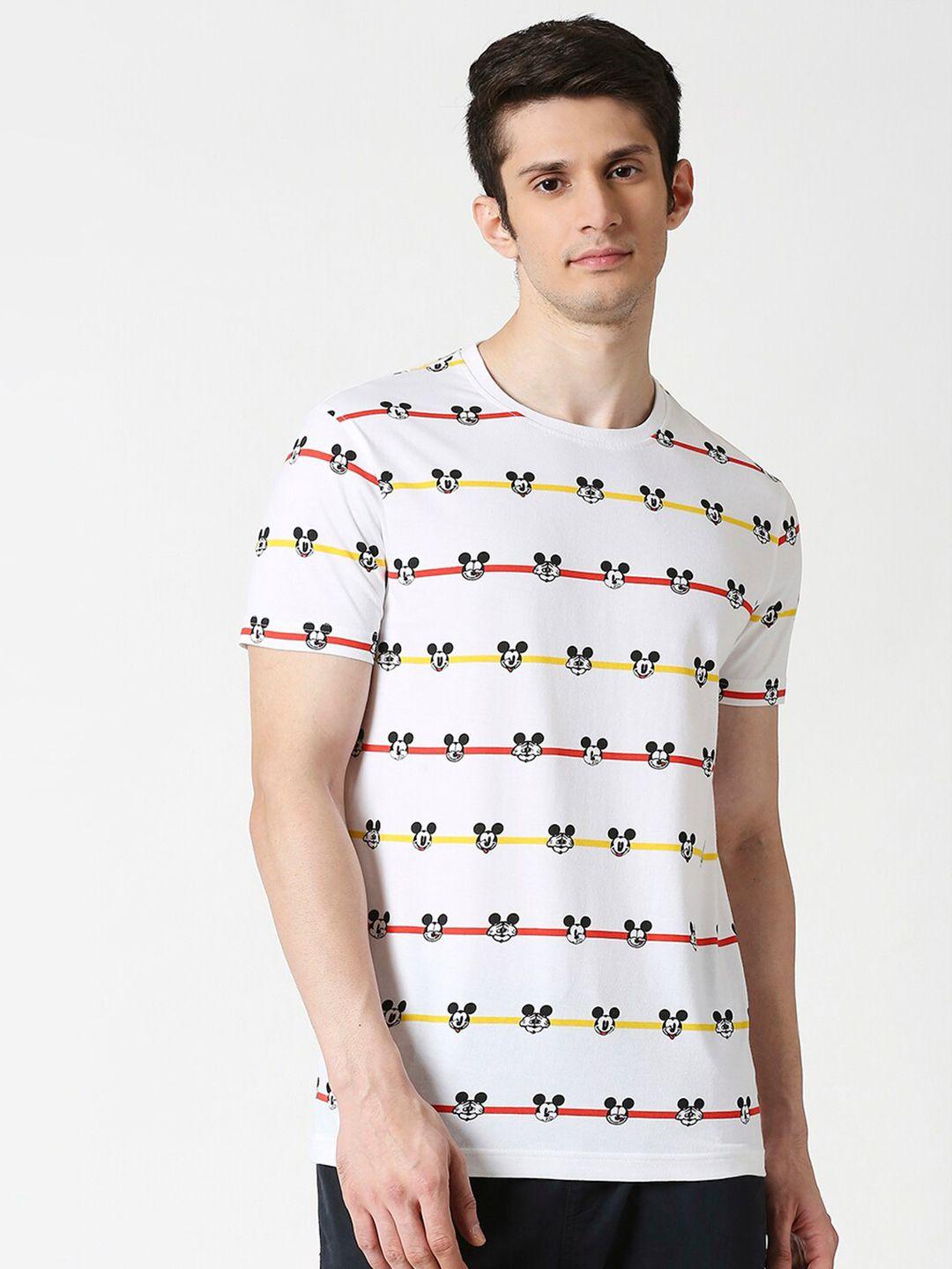 bewakoof men white printed pockets t-shirt