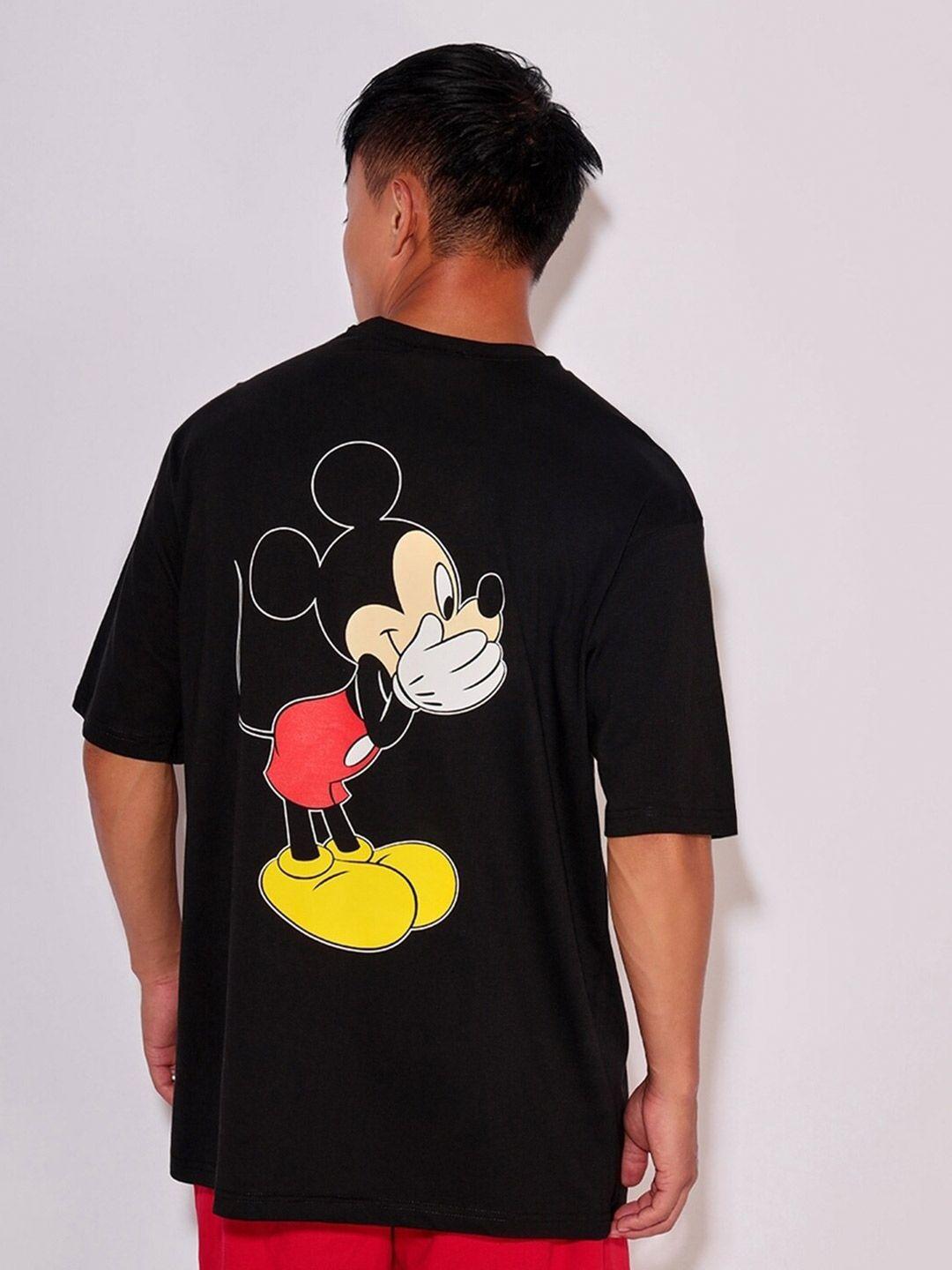 bewakoof merchandise disney mickey mouse printed oversized pure cotton t-shirt