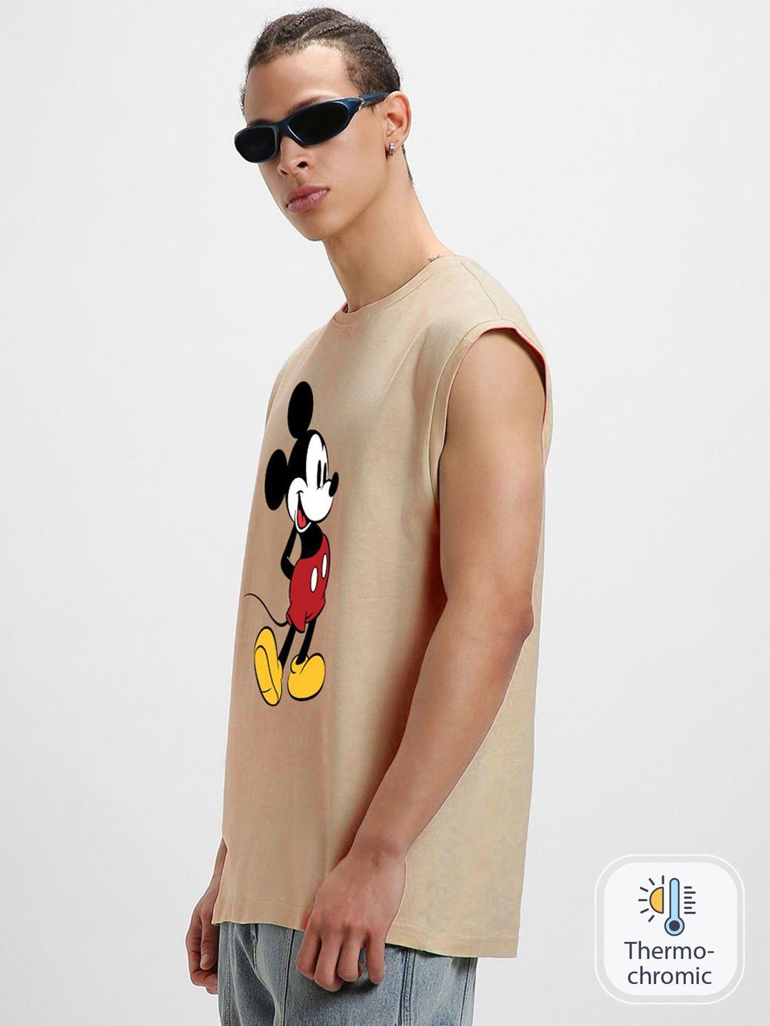 bewakoof mickey mouse printed pure cotton boxy fit basic vest