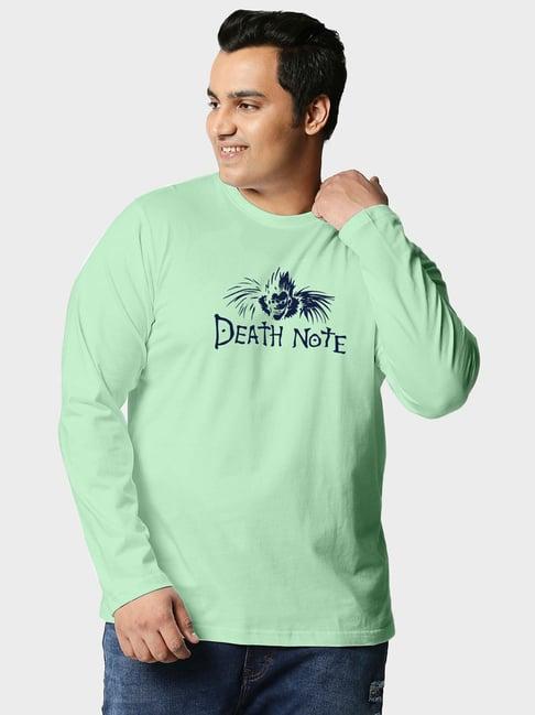 bewakoof mint green loose fit shinigami ryuk graphic plus size t-shirt