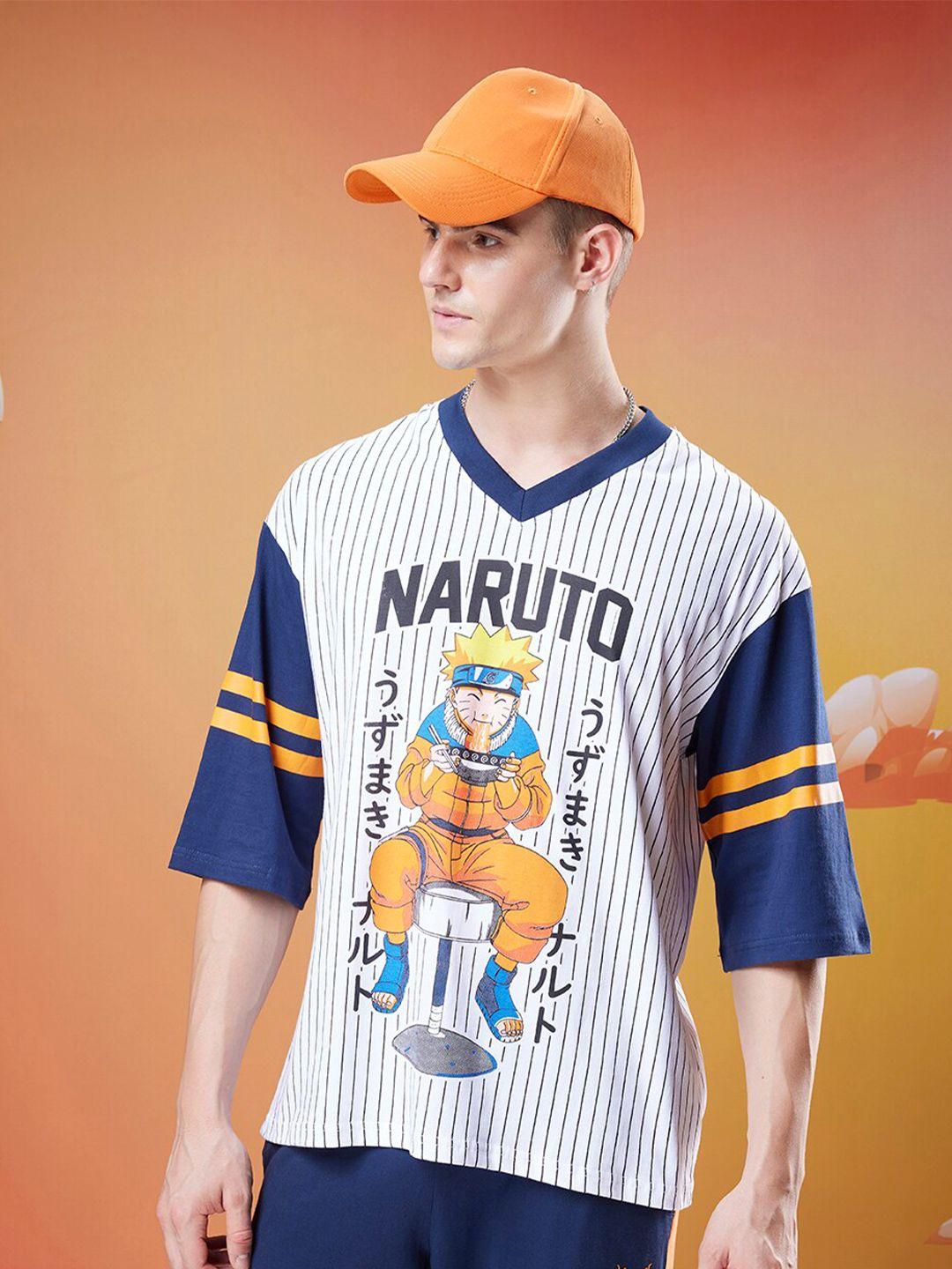 bewakoof naruto printed oversized cotton t-shirt