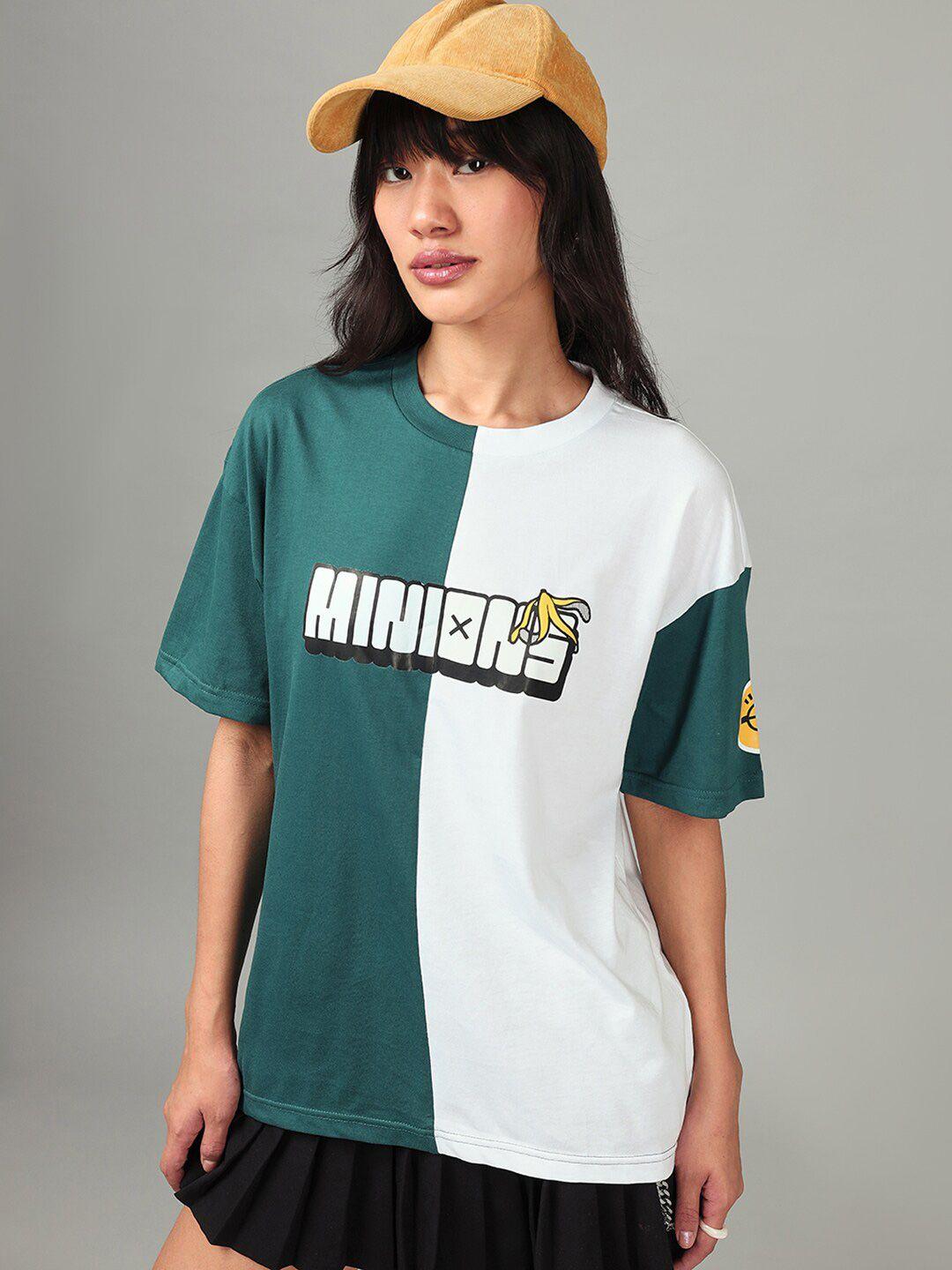 bewakoof official minions merchandise printed oversized t-shirt