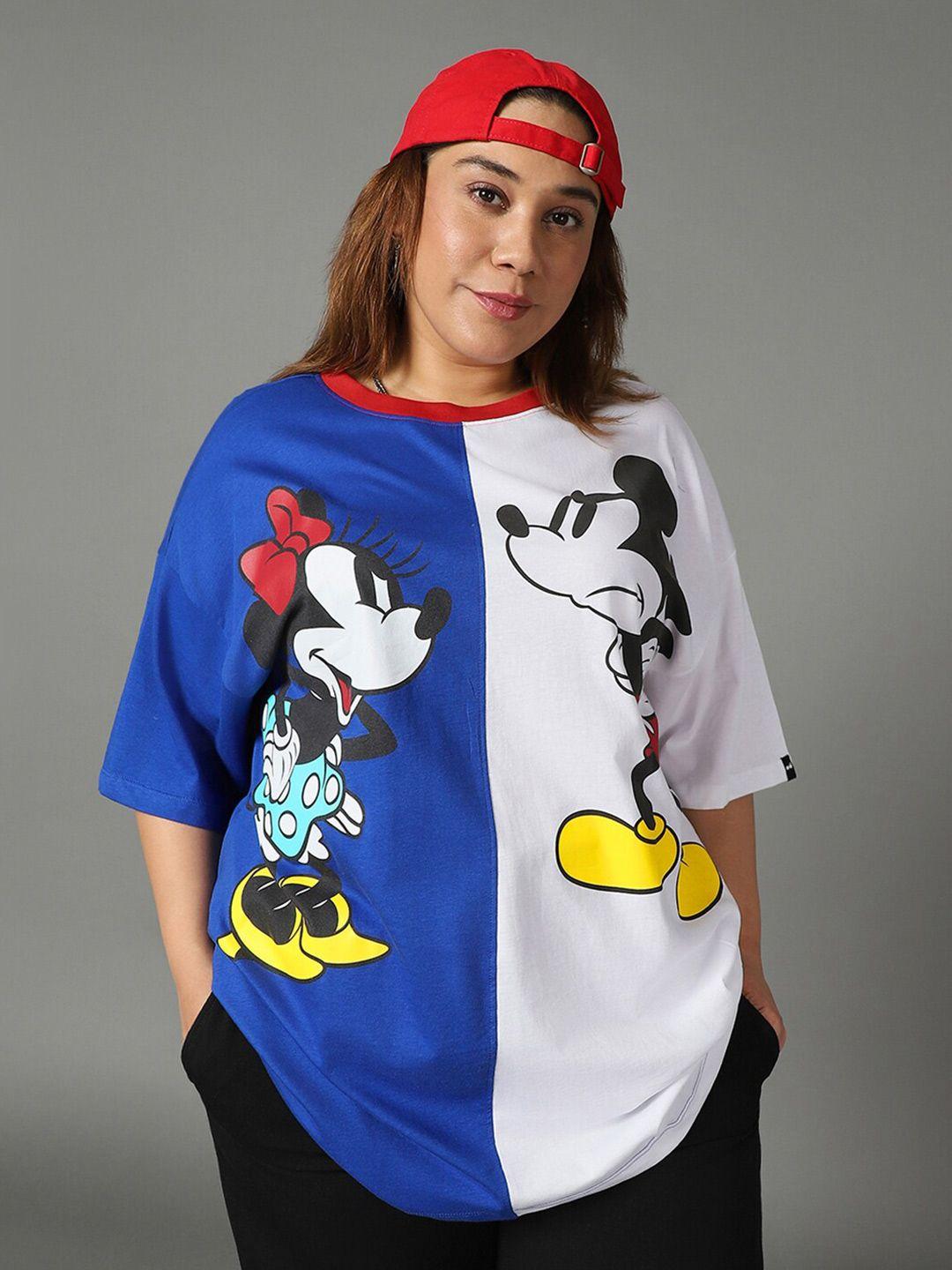 bewakoof plus official disney merchandise printed oversized cotton t-shirt