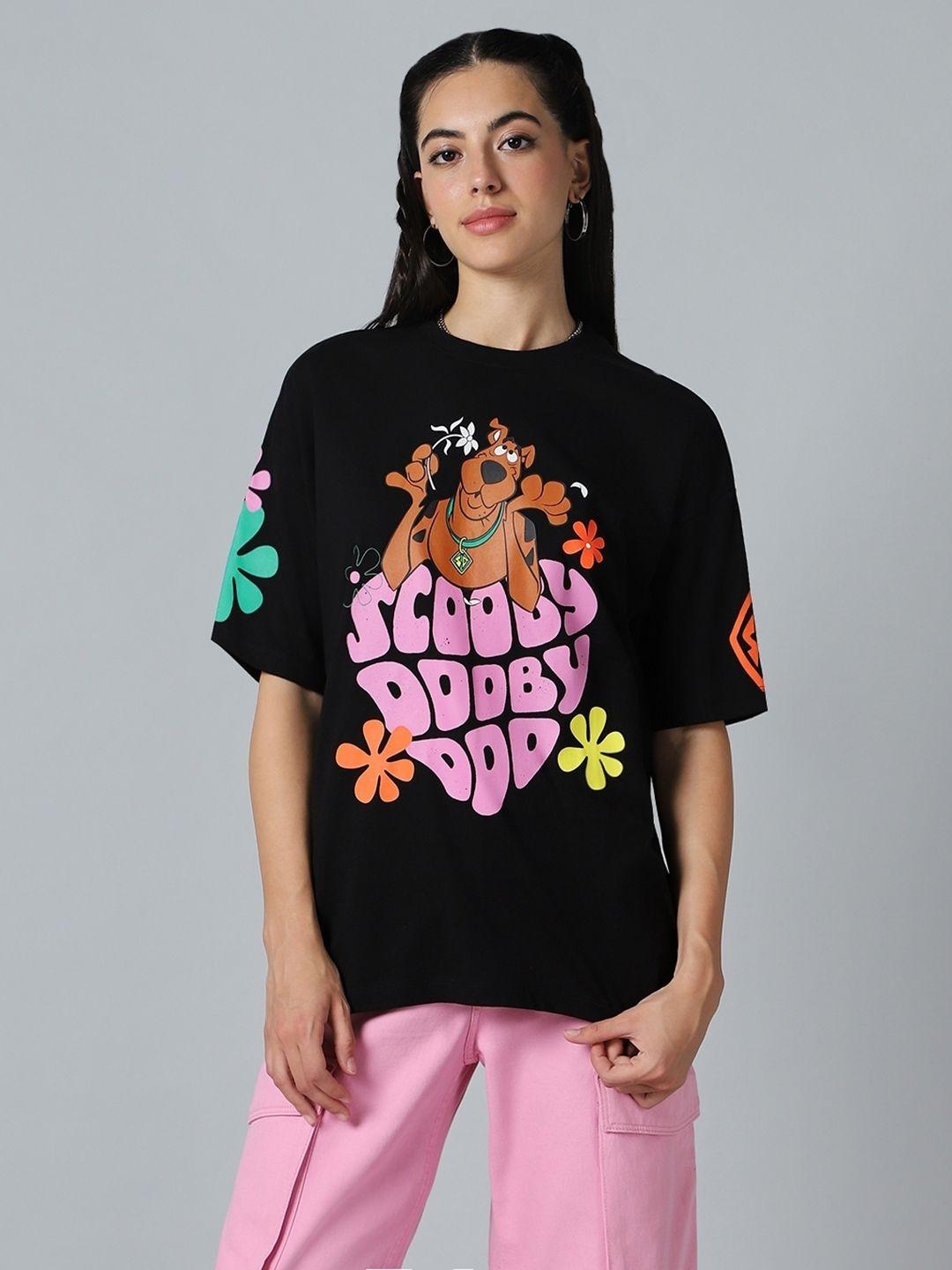 bewakoof plus scooby doo printed oversized t-shirt