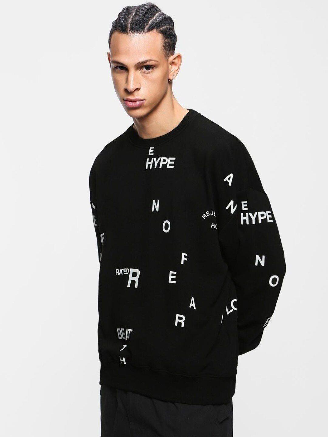 bewakoof printed round neck pullover cotton sweatshirt