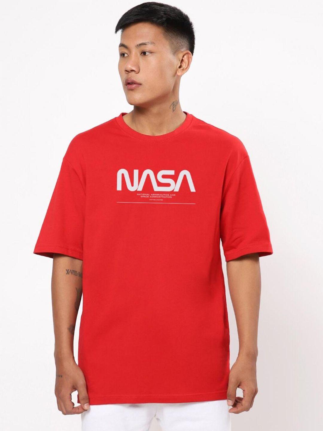 bewakoof spaced nasa typography oversized t-shirt