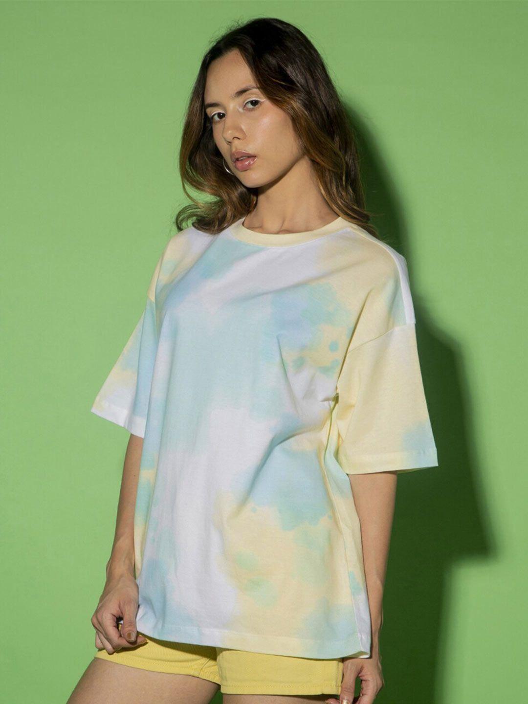 bewakoof tie & dye pure cotton oversized t-shirt