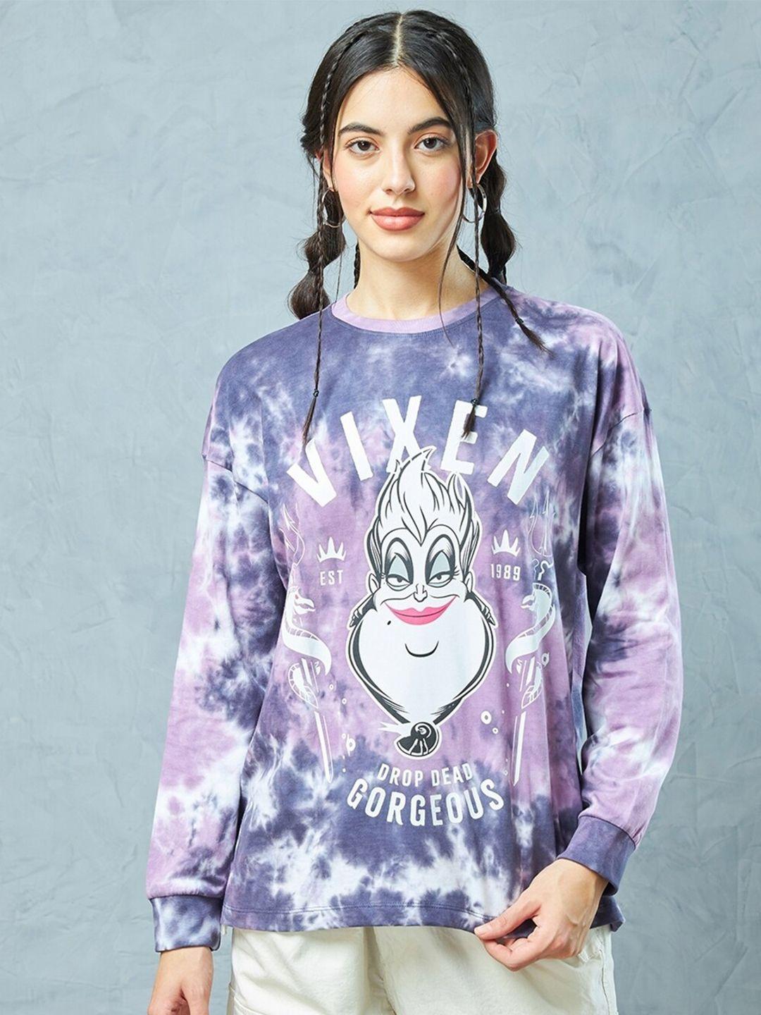 bewakoof tie and dye drop-shoulder sleeves oversized pure cotton t-shirt