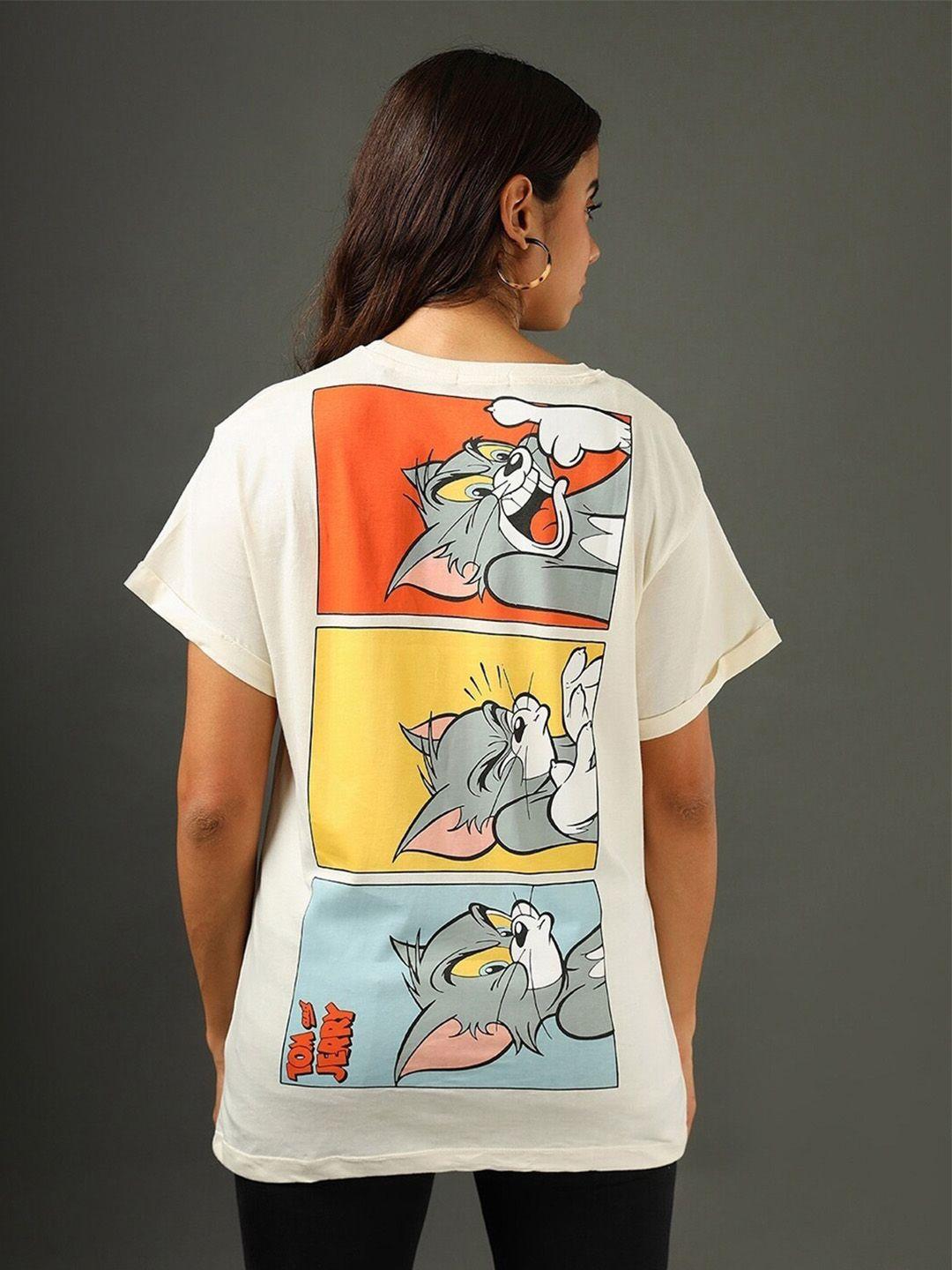 bewakoof tom & jerry printed relaxed cotton t-shirt