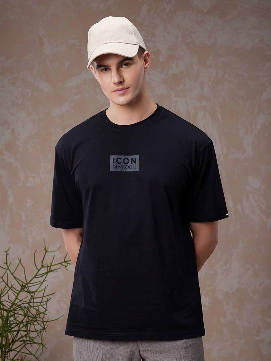 bewakoof typography round neck short sleeve cotton oversized t-shirt