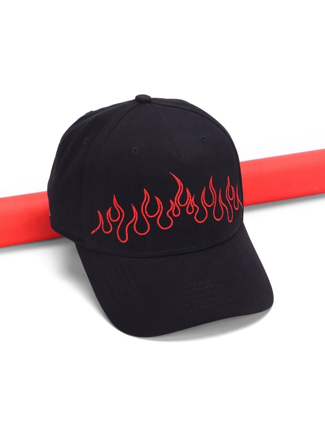 bewakoof unisex fire printed cotton baseball cap