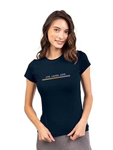 bewakoof women's typography 100% cotton t-shirt - slim fit, round neck, half sleeves