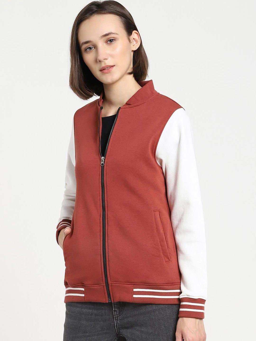 bewakoof women brown varsity jacket