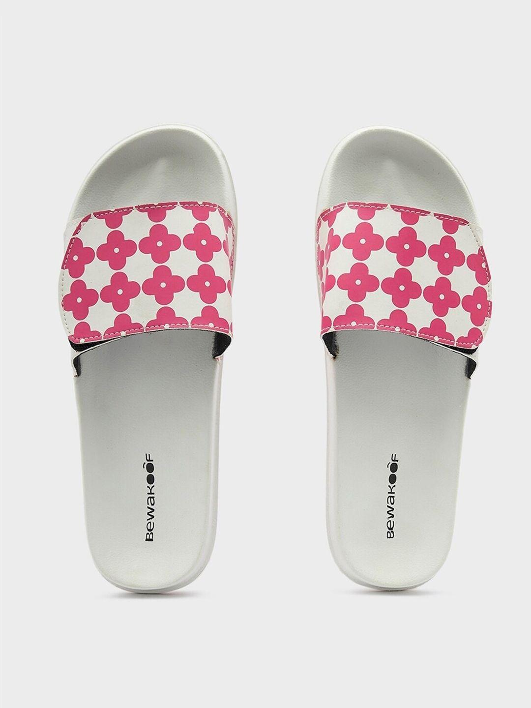 bewakoof women petals printed rubber sliders