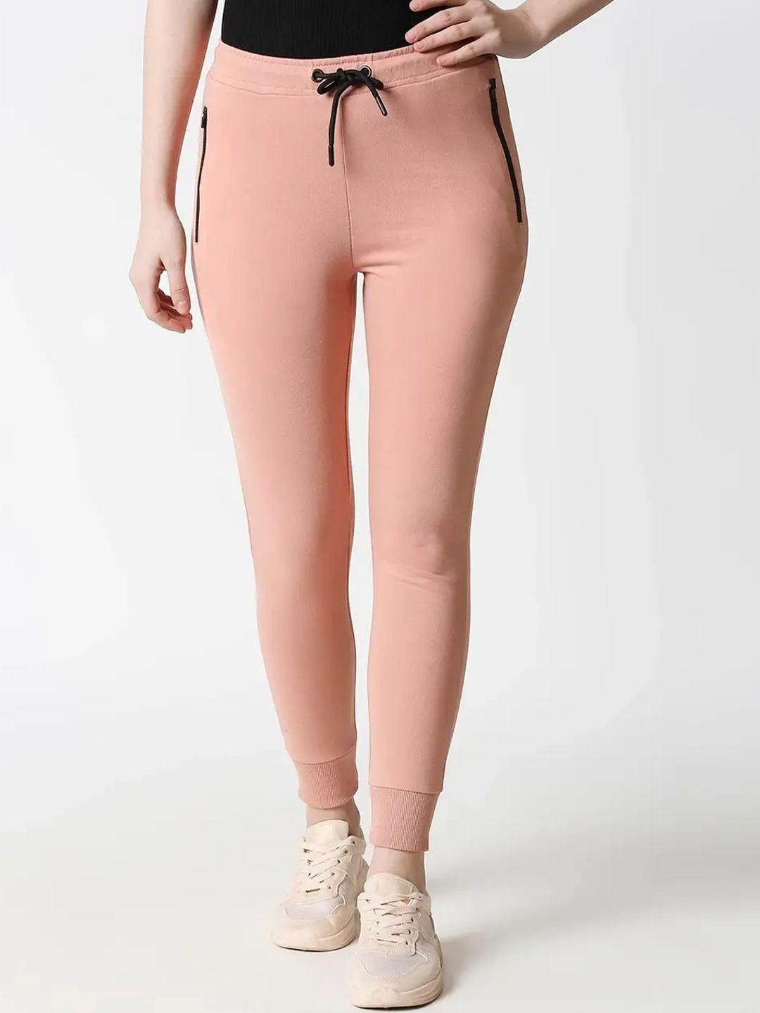 bewakoof women pink solid joggers