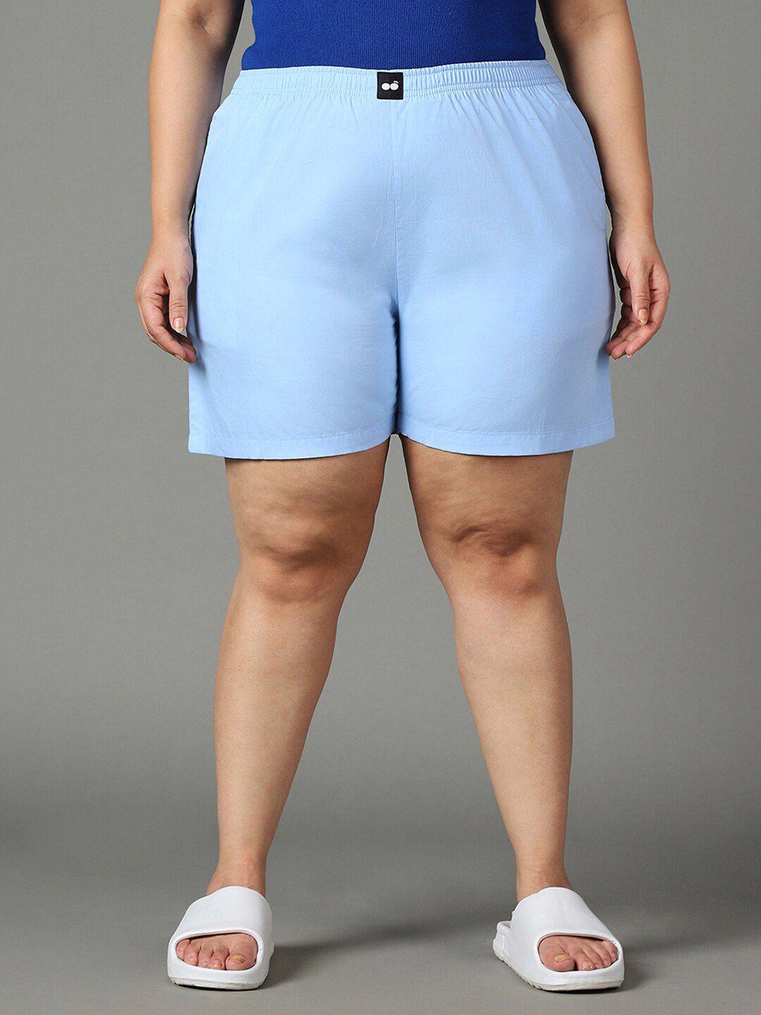 bewakoof women plus size cotton lounge shorts