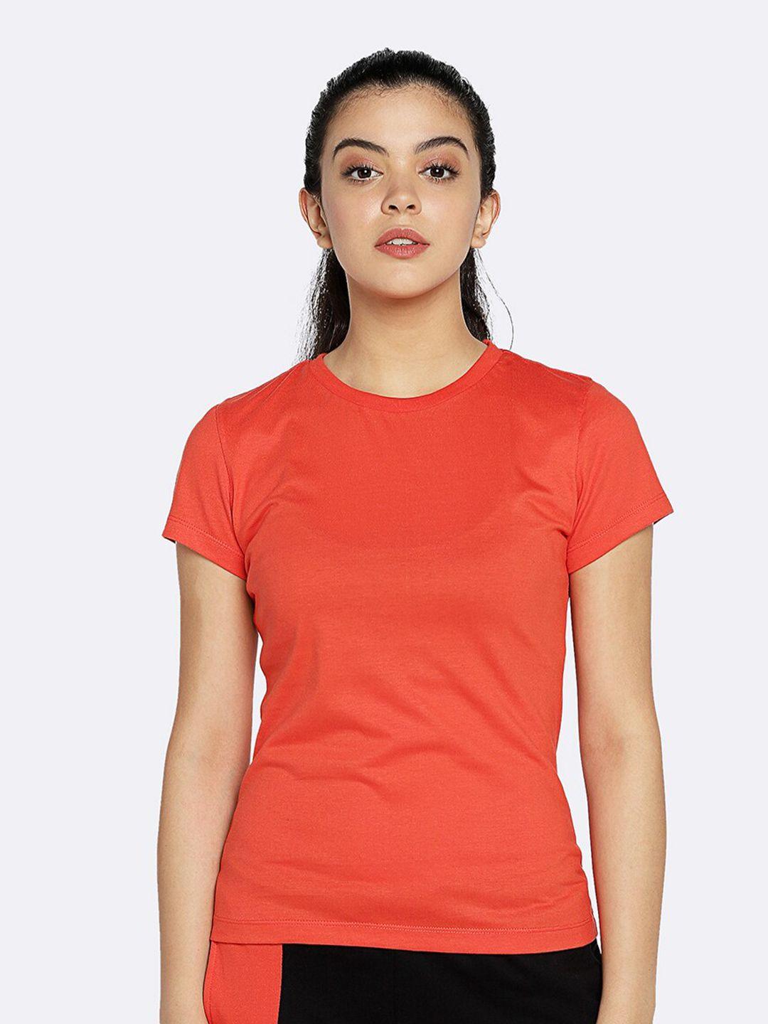 bewakoof women red pure cotton t-shirt