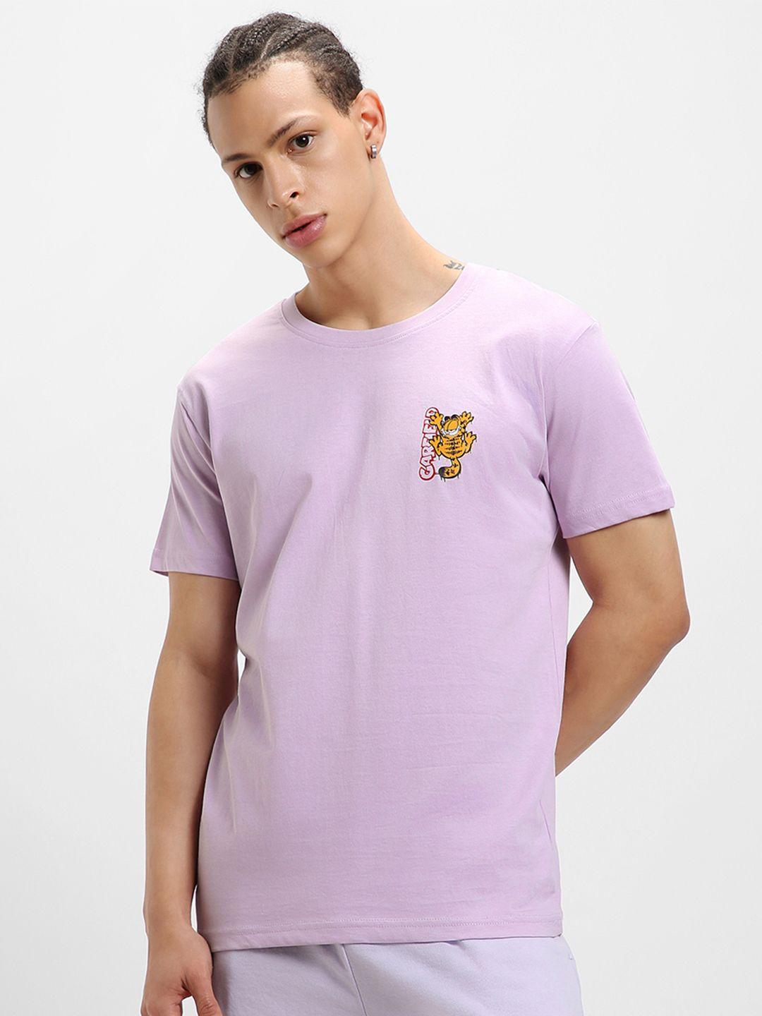 bewakoof x garfield printed round neck cotton t-shirt