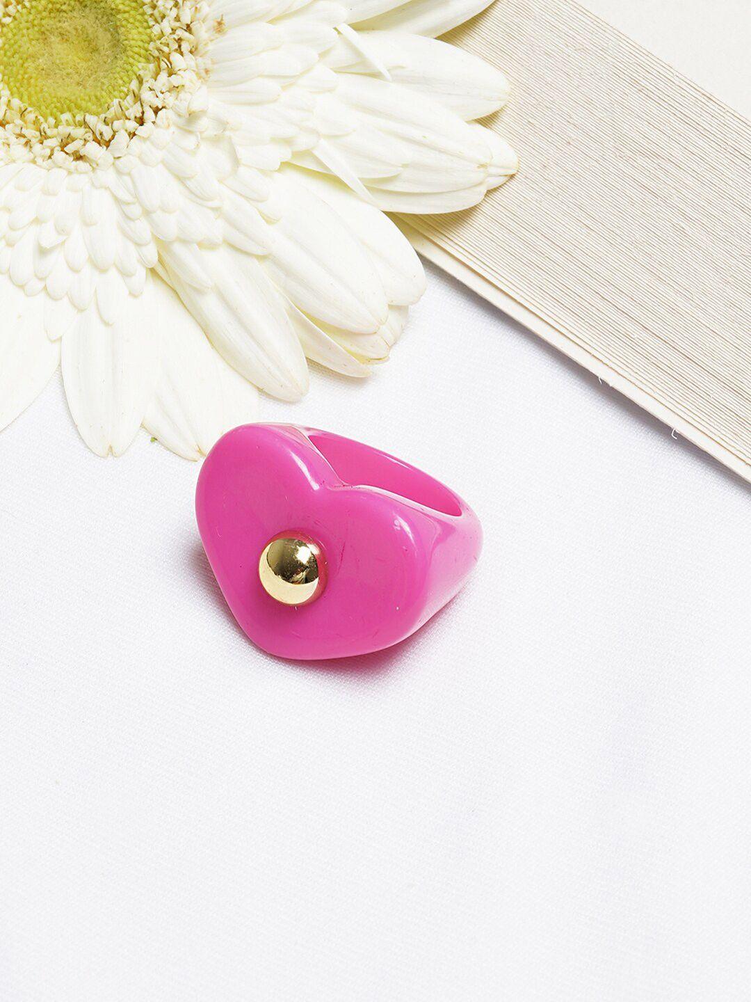 bewitched women pink signet finger ring