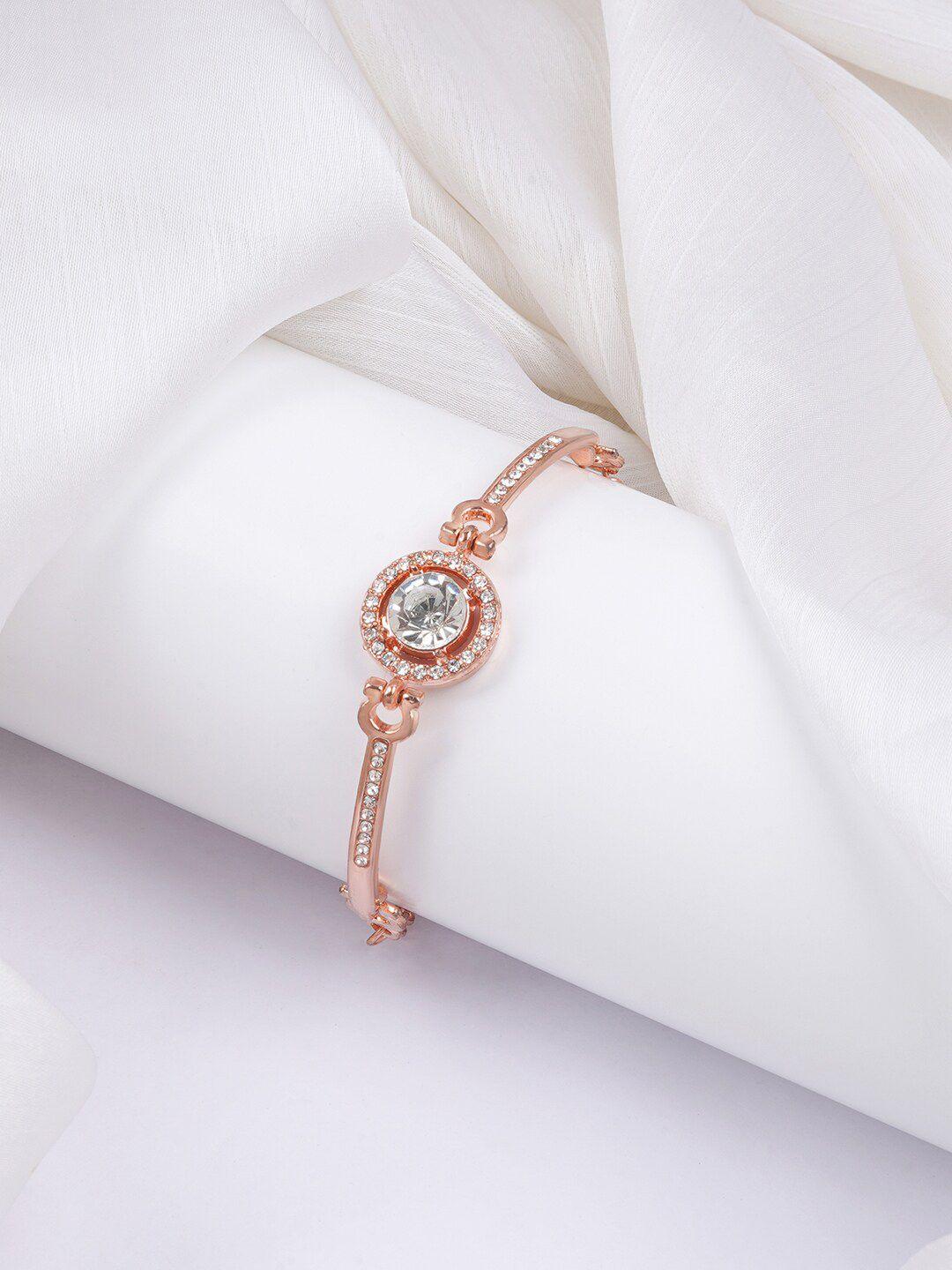 bewitched women rose gold-plated stone studded wraparound bracelet