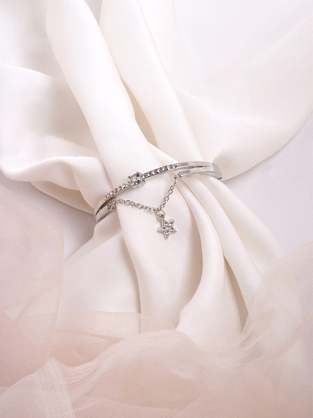 bewitched women silver-toned bangle-style bracelet
