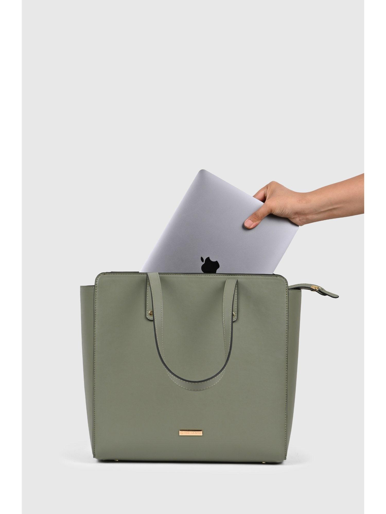 beyond plus tote bag with zipper -green (m)