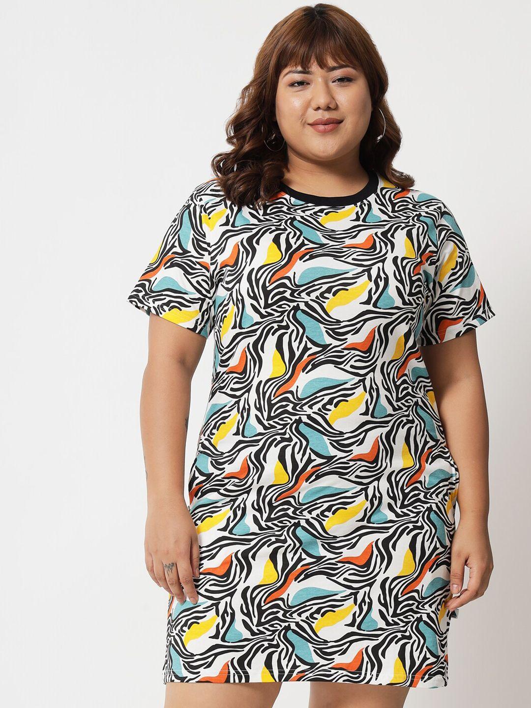 beyound size - the dry state multicoloured printed t-shirt style dress