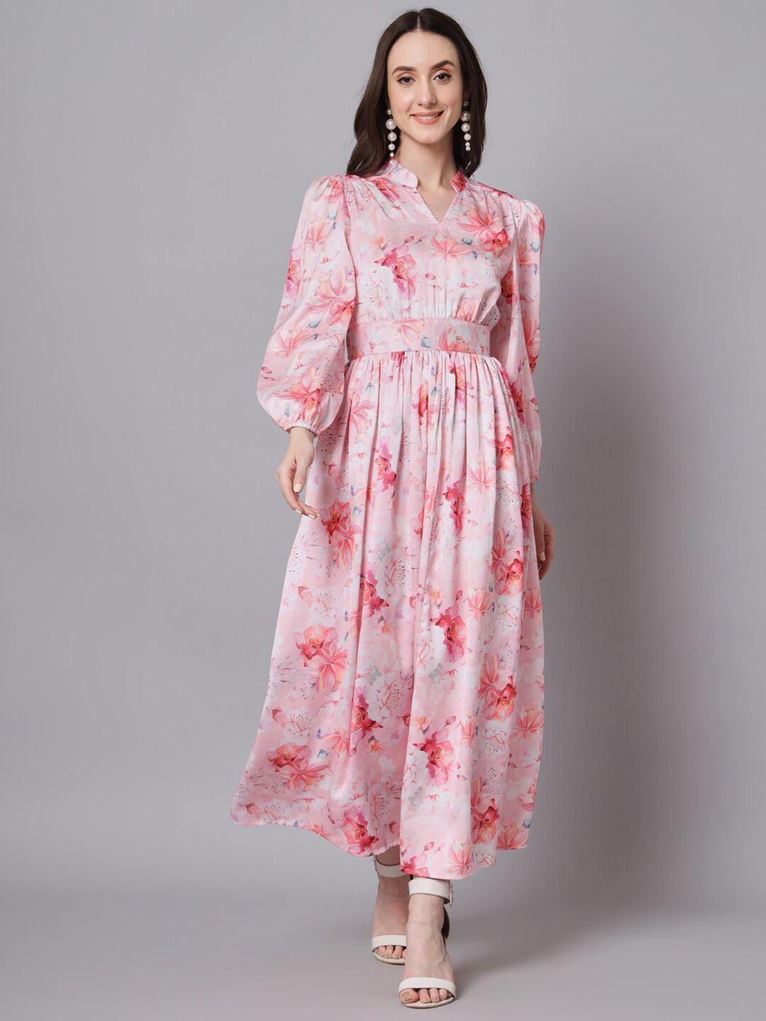 beyound size - the dry state plus size floral printed poly silk fit & flare maxi dress