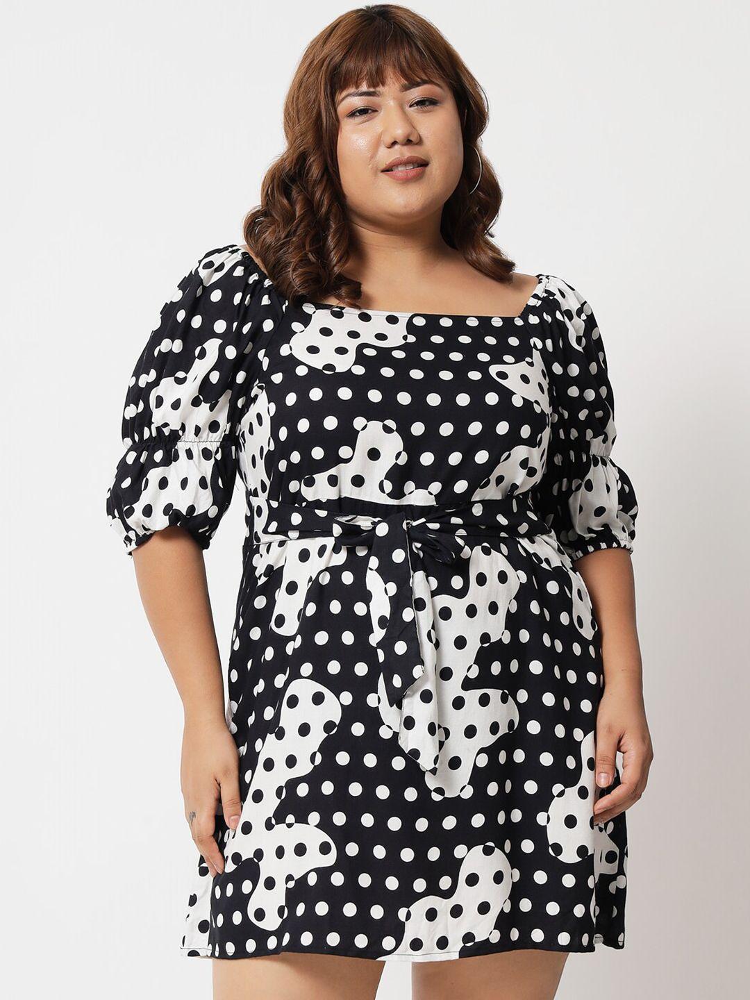 beyound size - the dry state women black & white dress
