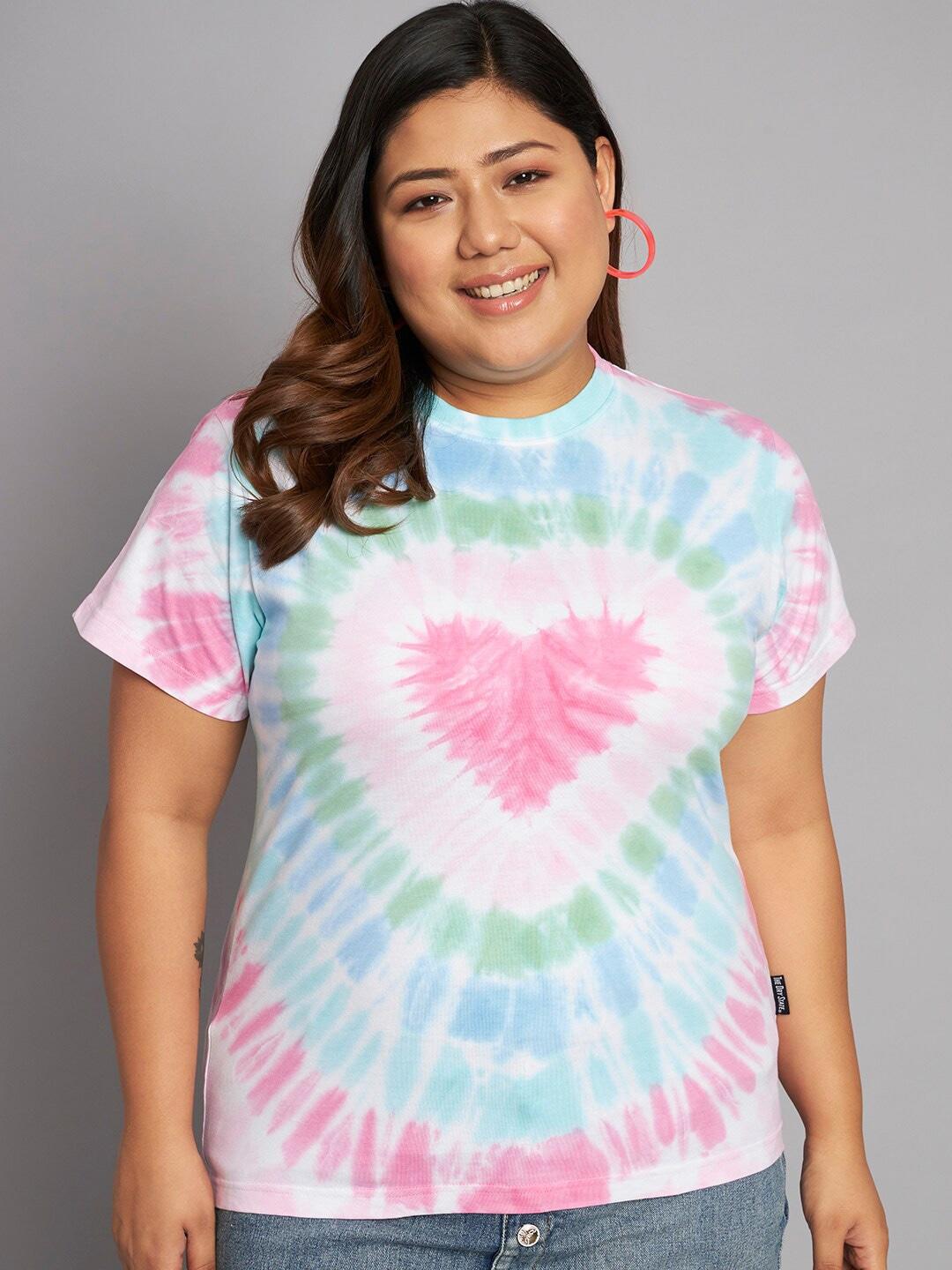 beyound size - the dry state women plus size tie and dyed cotton t-shirt