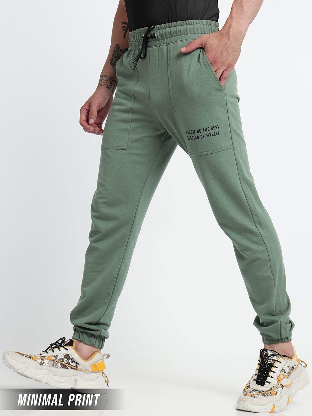 beyoung men printed pocket mid-rise knitted joggers