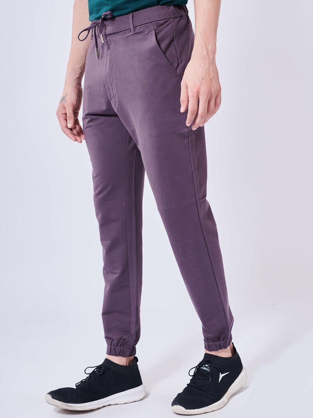 beyours men violet printed comfort chinos trousers