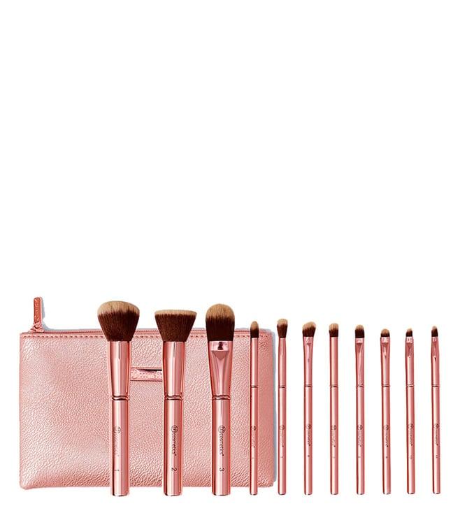bh cosmetics metal rose brush set with cosmetic bag