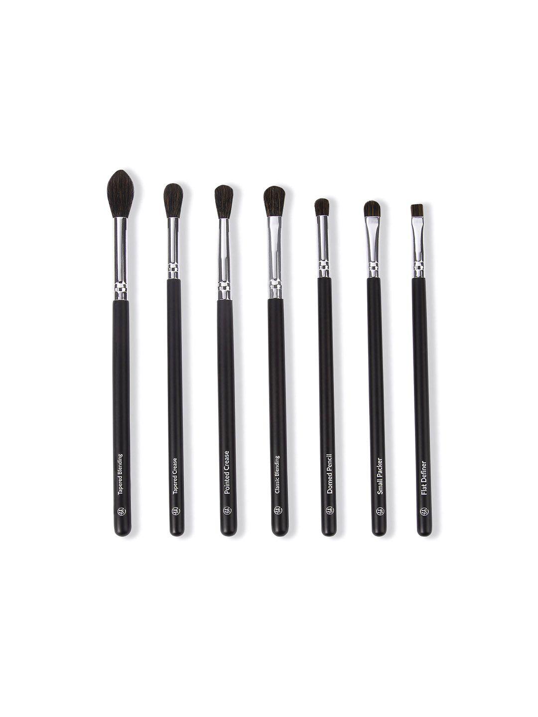 bh cosmetics set of 7 eye essential makeup brushes - black