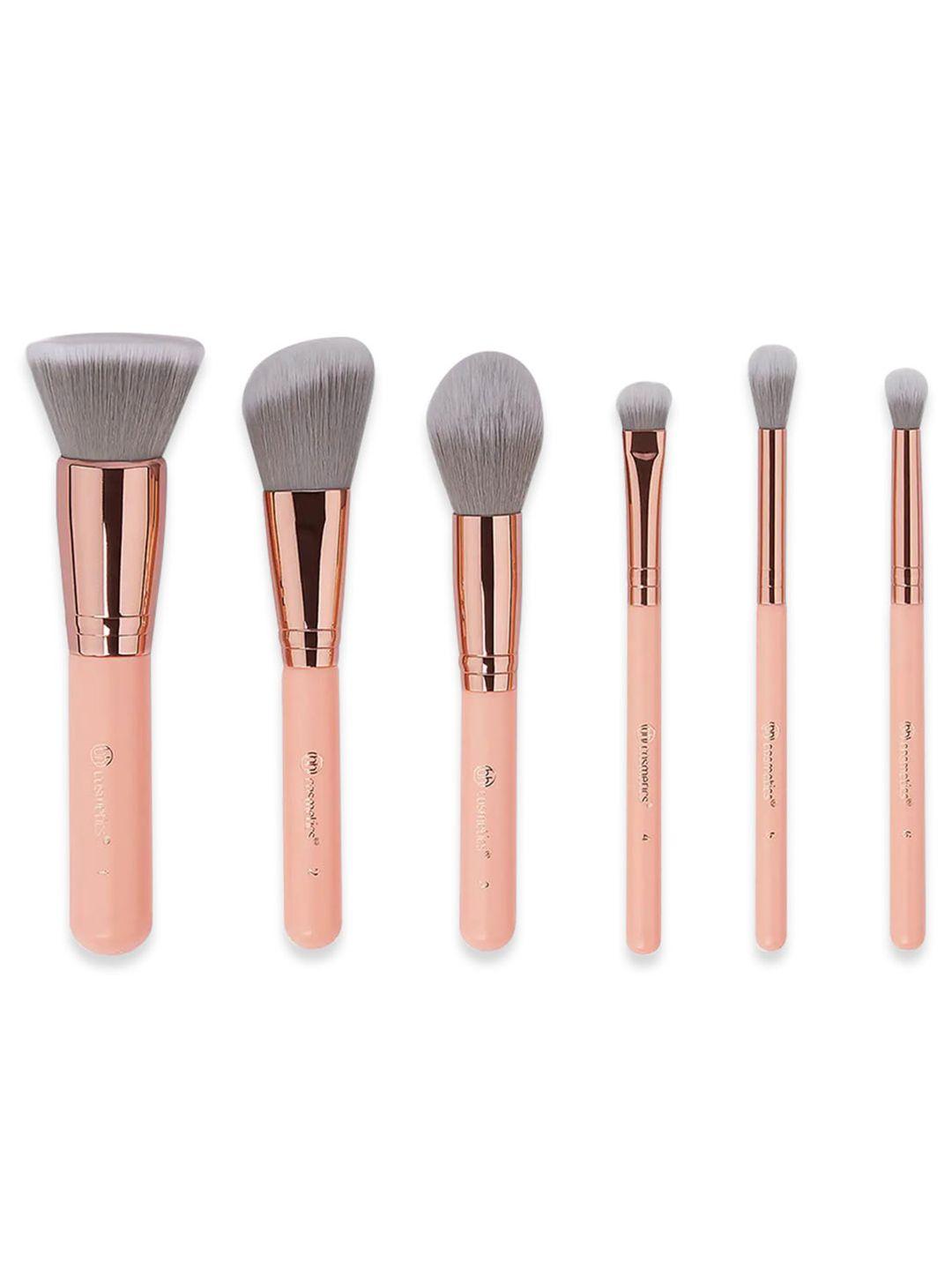 bh cosmetics set of 6 petite chic mini makeup brush - pink