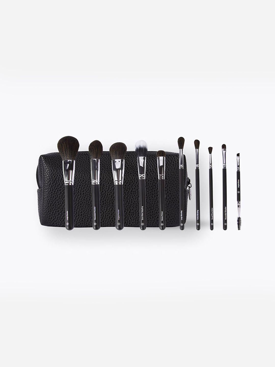 bh cosmetics ultimate essentials 10-piece face & eye brush set with cosmetic bag