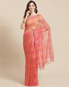 bhagalpuri handloom saree with tassels