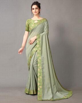 bhagalpuri saree with floral print border