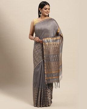 bhagalpuri traditional saree with tassel